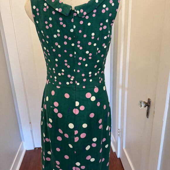Boden Martha Shift Sleeveless Polka Dot Dress Sap Green Dandelion Size 6 - Picture 3 of 15